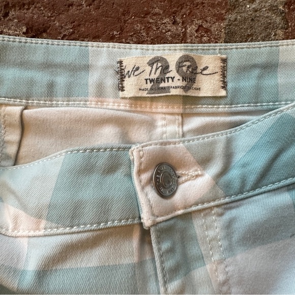 We The Free Blue and White Plaid Just Float On high-waist flare jeans size 29 - Picture 3 of 16